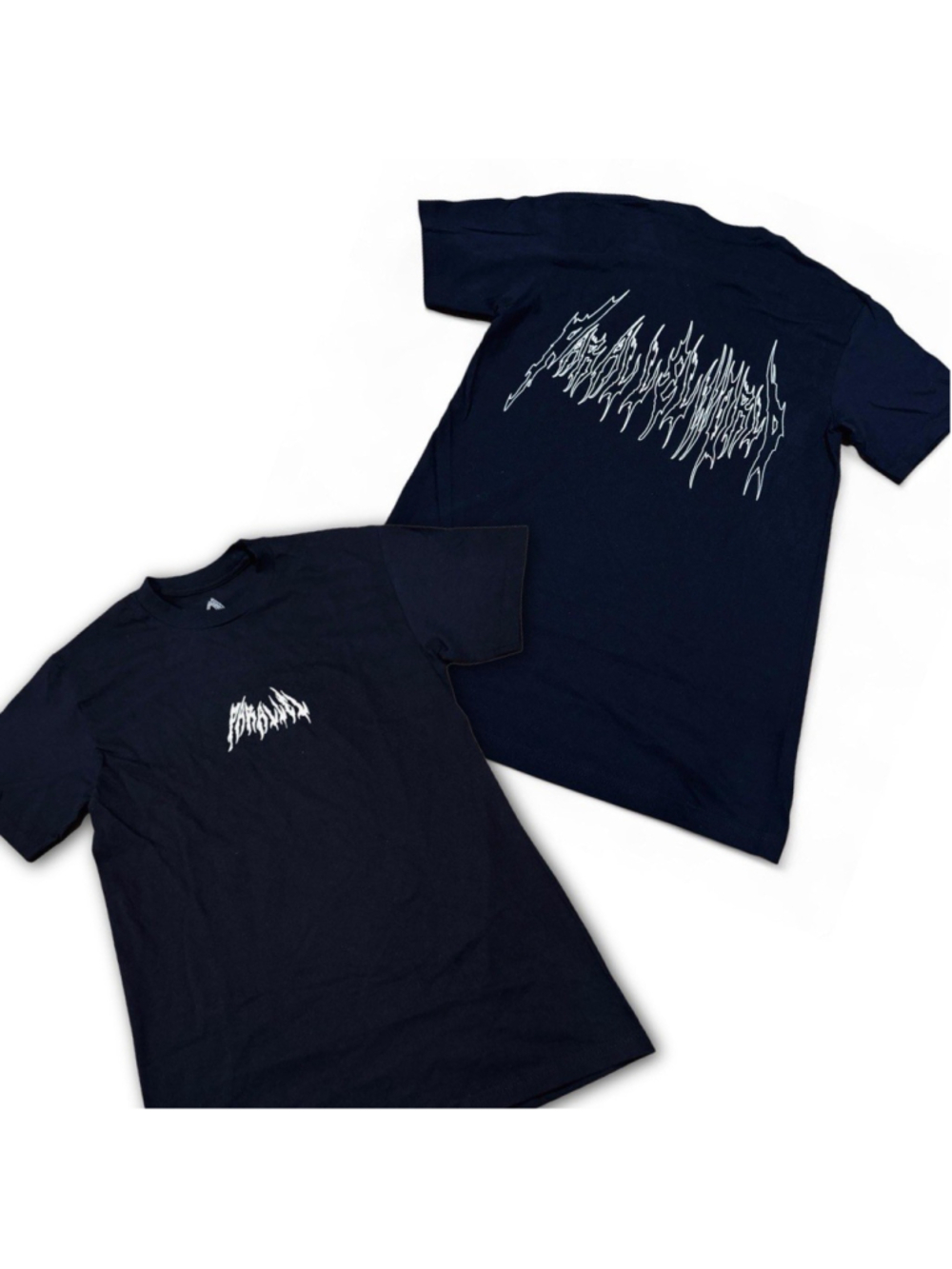 Parallel World Black Graphic T-Shirt S New Metal Font Streetwear Tee Skater NEW